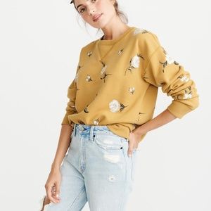 Abercrombie & Fitch Sweatshirt Floral Mustard sz S